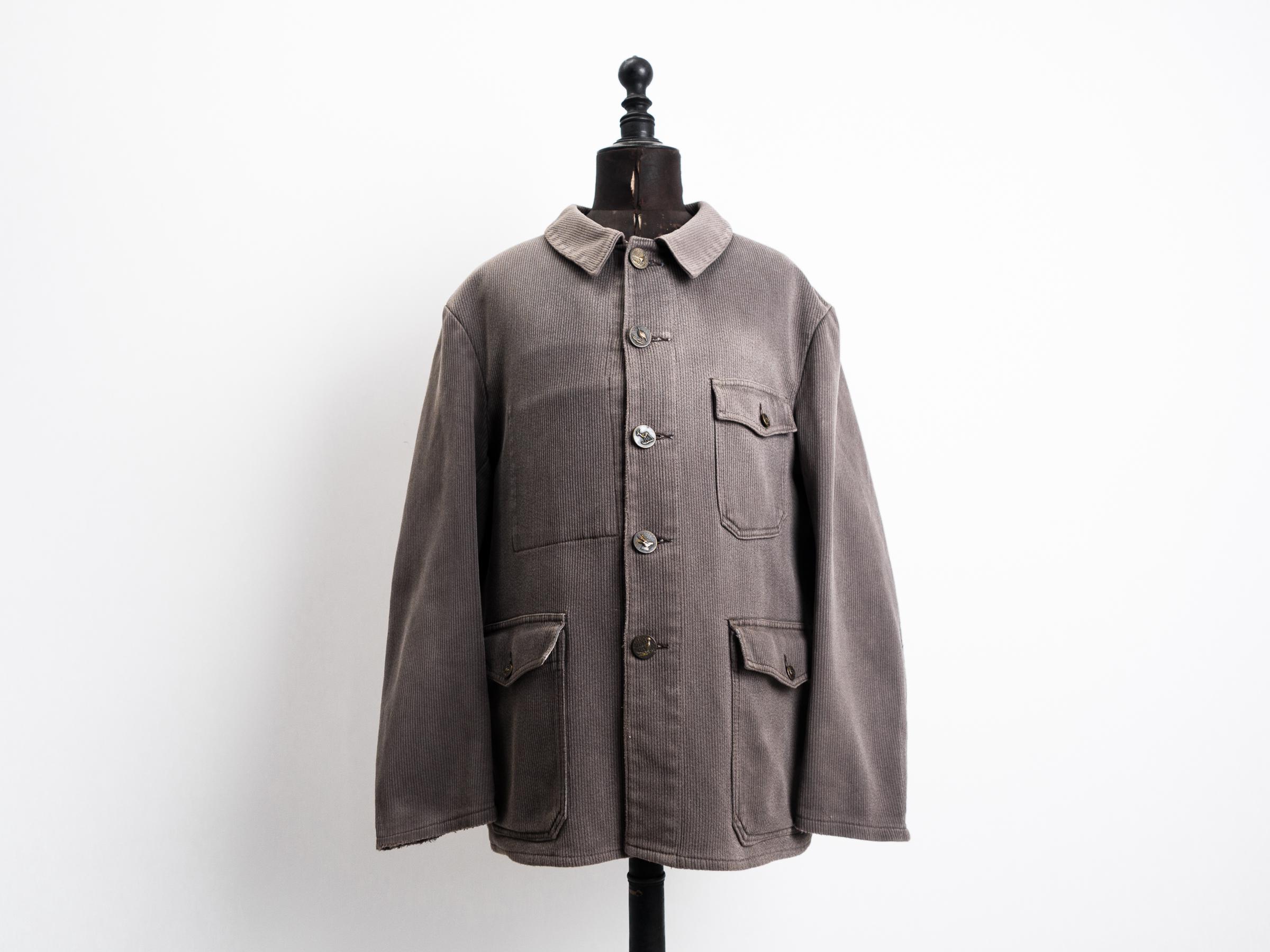 1950s French Hunting Jacket . Coutil Cotton Piqué Workwear
