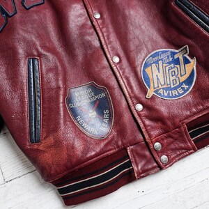 Rare AVIREX Newark Baseball Leather Varsity Jacket 1980s image 10