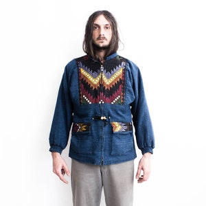 Hippie Tribal Jacket 70s Boho Tapestry Beaded Pearl Jacket Cardigan Festival Clothing Lightweight Summer Spring jacket