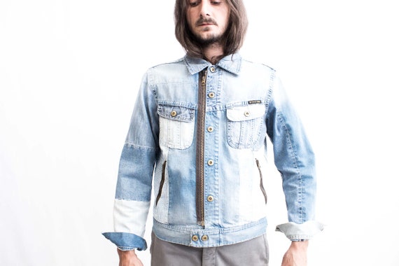 REPLAY Patchwork Denim Jacket. Indigo Blue 90s Re… - image 2