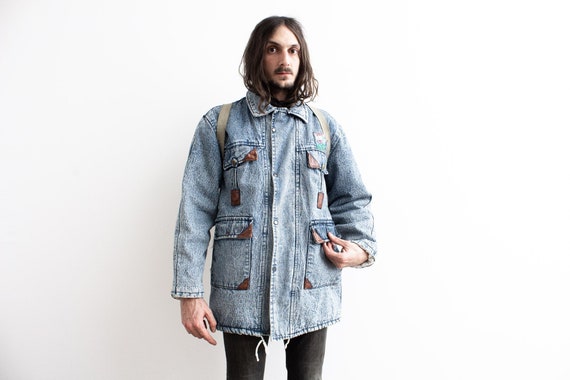 80s Acid Wash Sherpa Denim Jacket 
