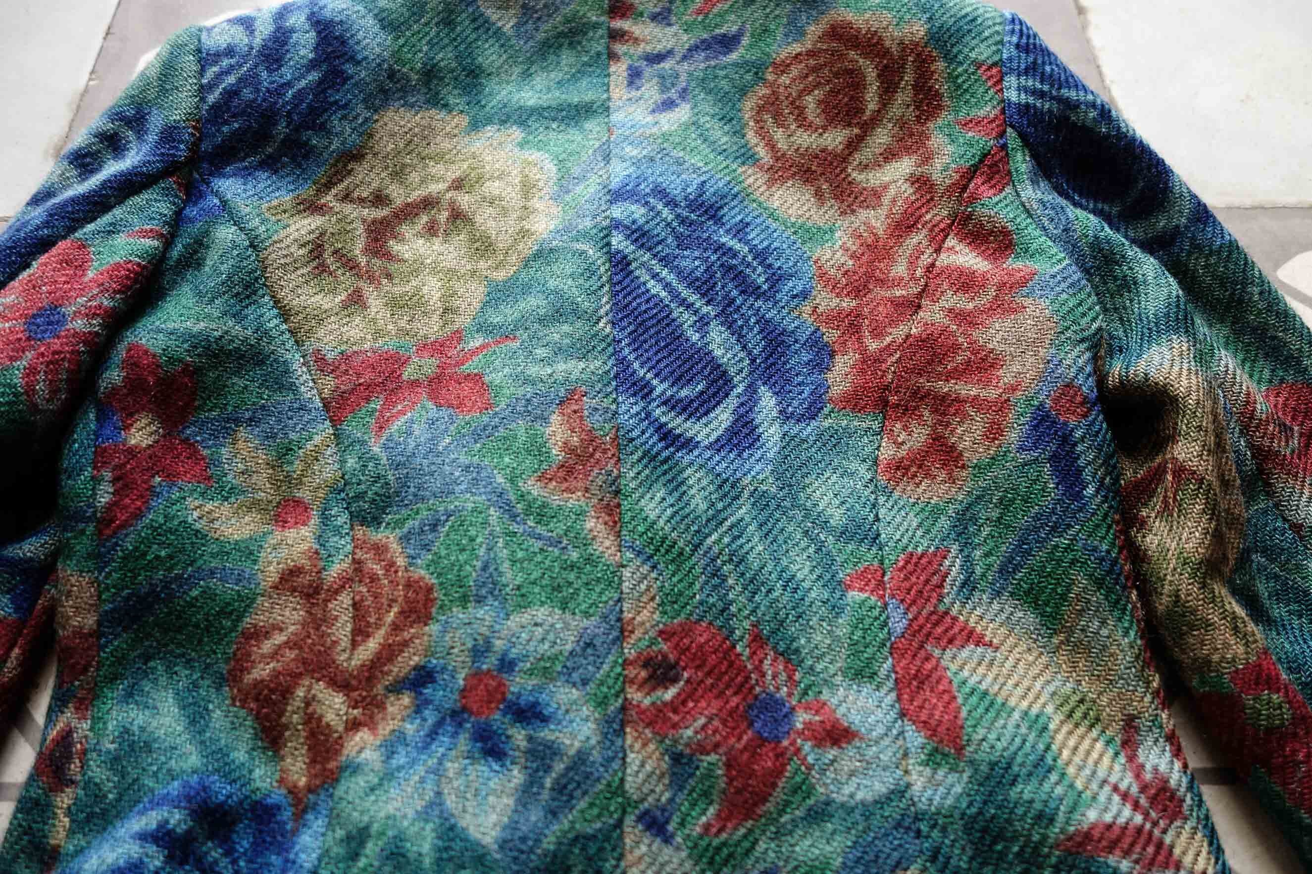 KENZO Botanical Blazer Jacket 1990s . Flower Pattern Designer 