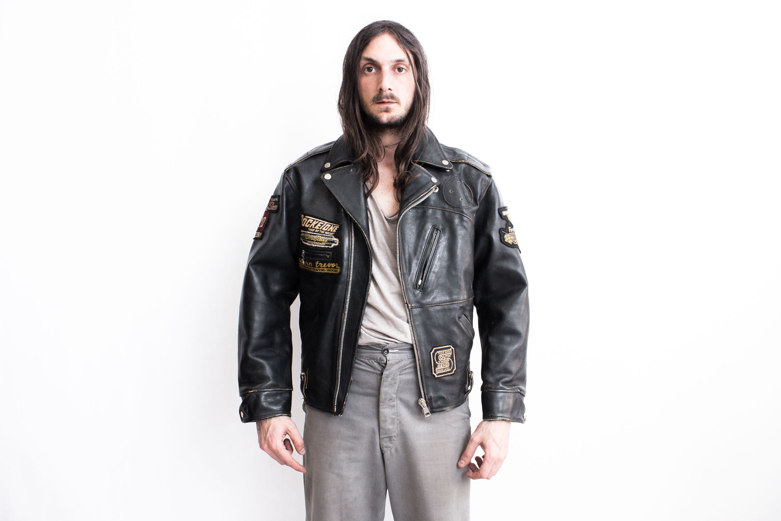 Red Lining TREVOR Biker Jacket 1980s Punk . True Vintage Moto