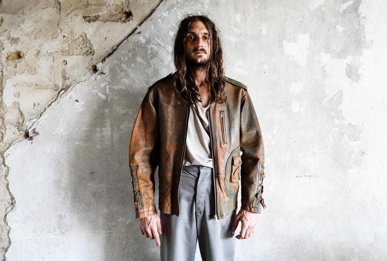 1970s Western Cowboy Biker Jacket. Distressed Avirex Style Rockabilly South West Ranch Leather Jacket image 10