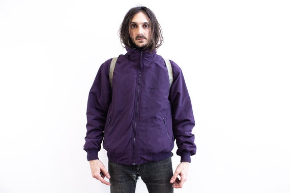 Eddie Bauer Windbreaker Anorak 80s . Fleeced Lined Ski Jacket Hiking Nylon Bomber . Patagonia Style Pull Over Thermal Spring Jacket