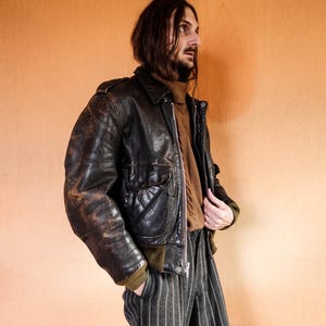 Blouson aviateur SCHOTT A-2 des années 80. Blouson aviateur en cuir G-1 . Veste Armée de l'Air