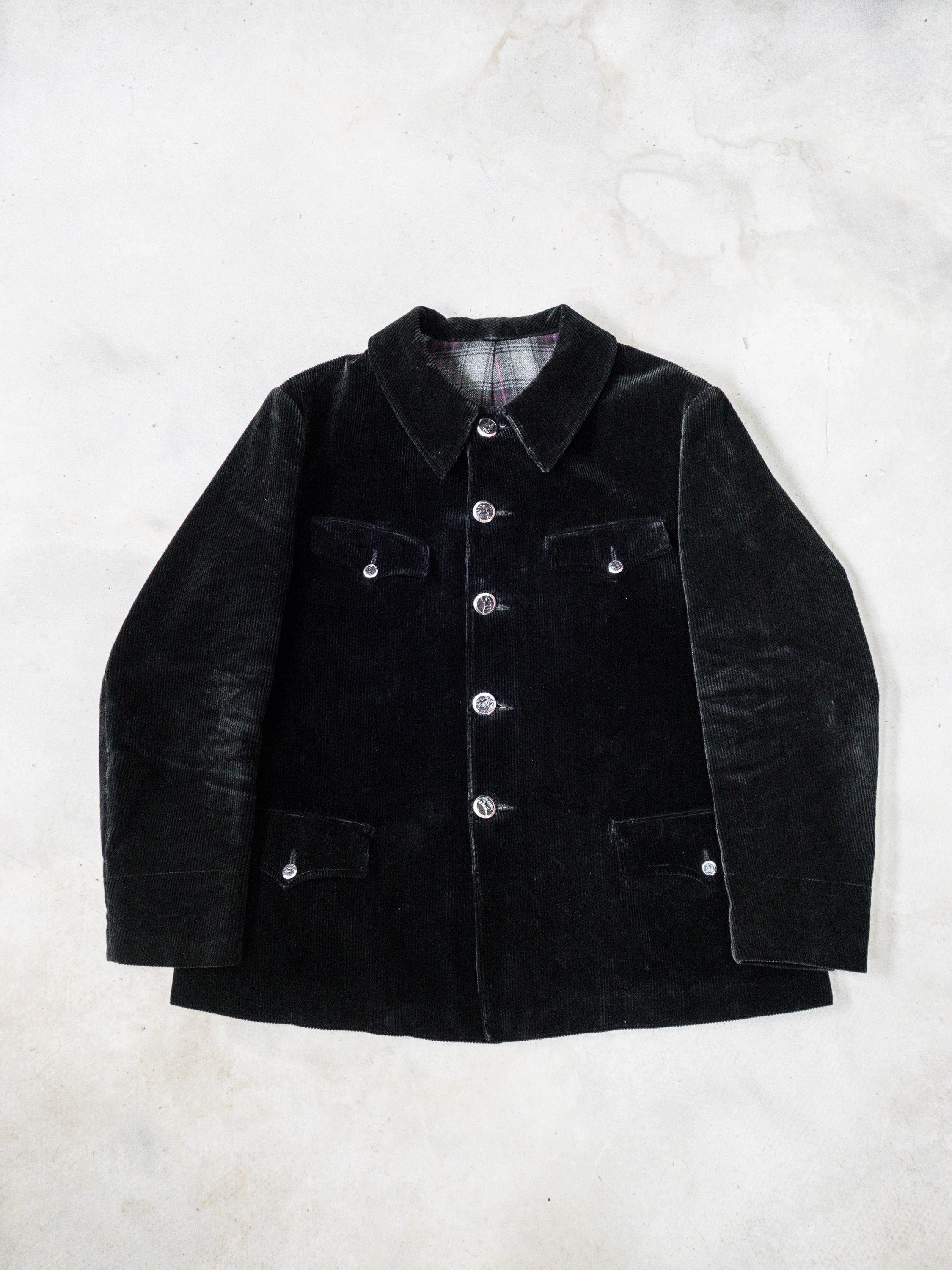 1950s Corduroy French Hunting Jacket . Animal Buttons French