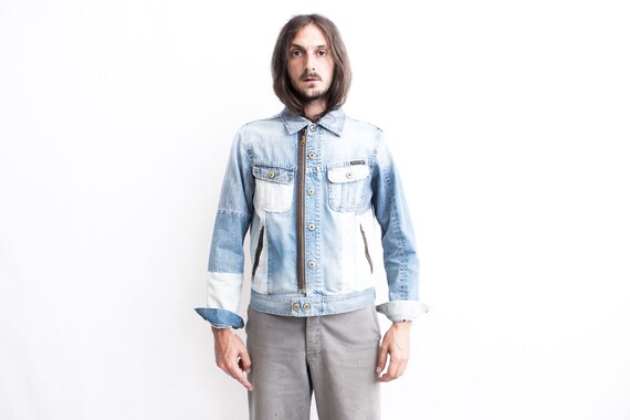 REPLAY Patchwork Denim Jacket. Indigo Blue 90s Re… - image 5