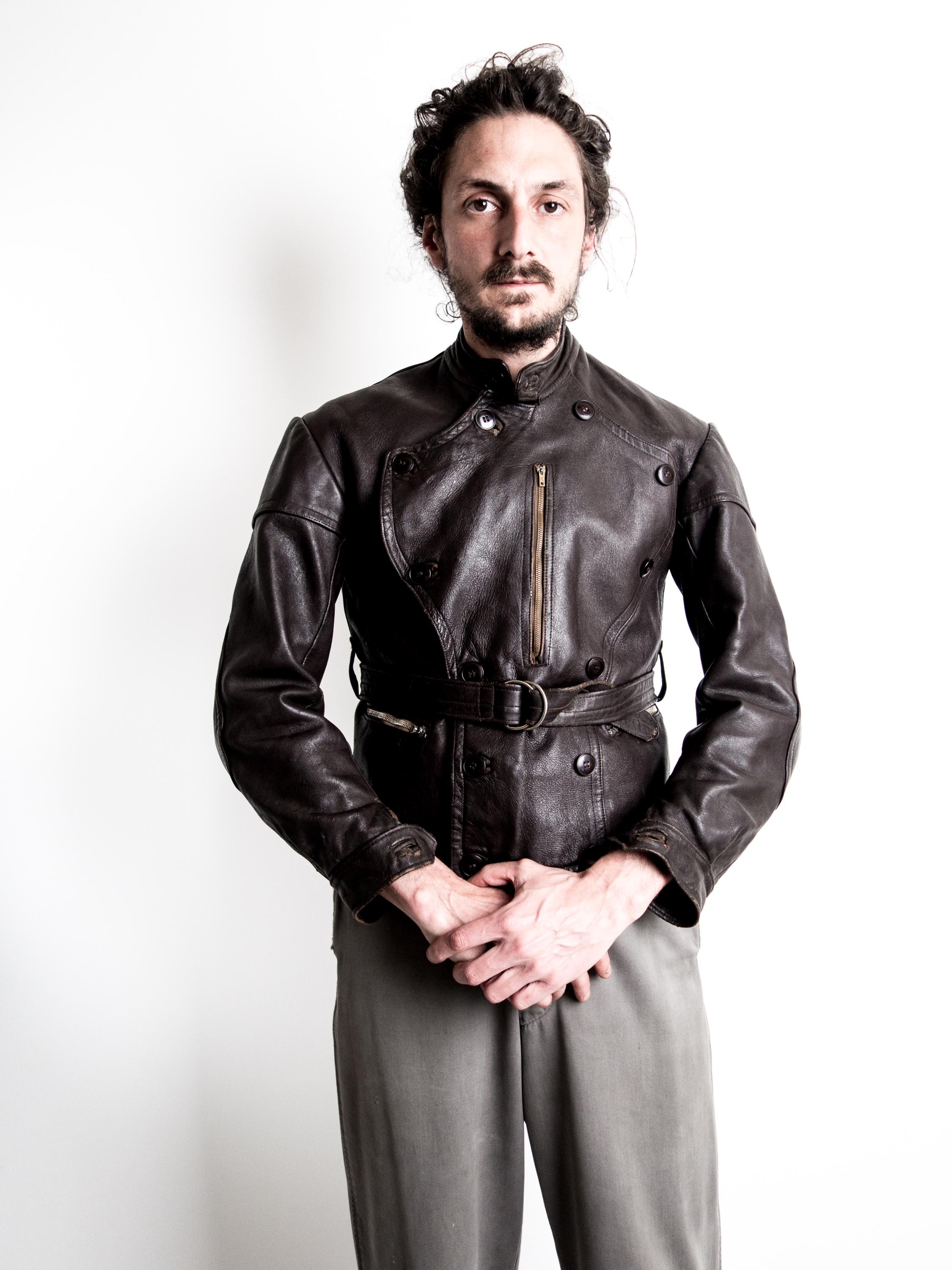 1940s French Motorcycle Jacket Asymmetric . Antique Motorcycle