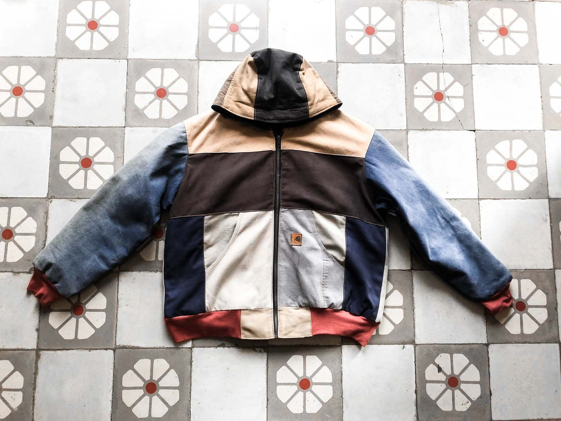 Rework Patchwork Carhartt Jacket 1990s . Collage Duck