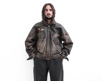 Vintage Cal Leather Motorcycle Jacket, Size Medium, 1950s CHP