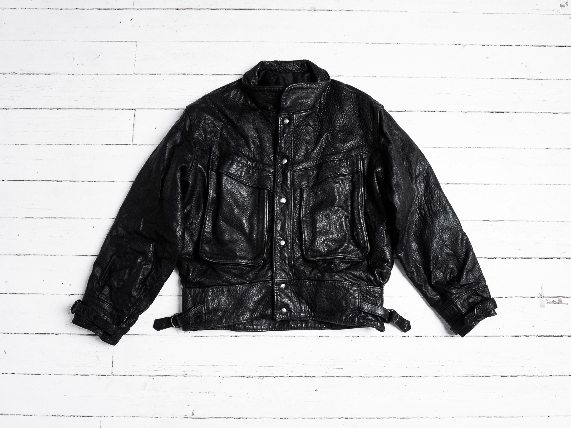 Vintage Armani Leather Jacket - Etsy