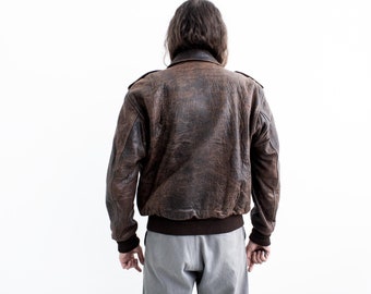 CHARLES CHEVIGNON Pilot Leather Jacket 1980s . Tan Leather