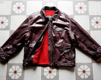 ヴィンテージ Schott 184SM 牛革 ダークチョコレートブラウン ボンバー