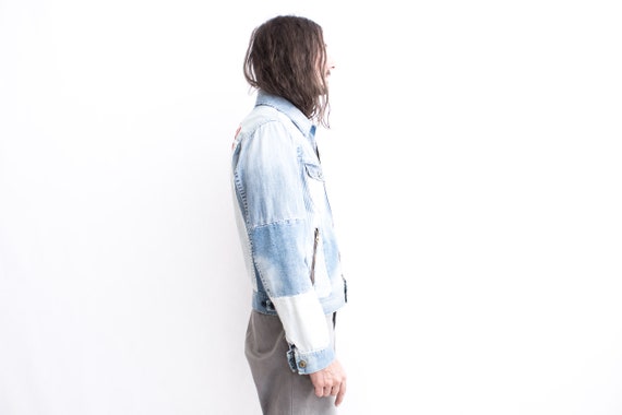 REPLAY Patchwork Denim Jacket. Indigo Blue 90s Re… - image 7