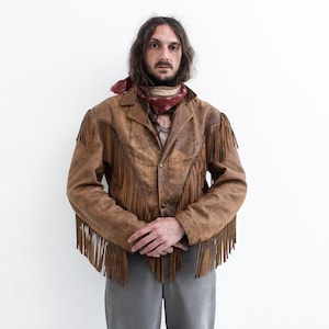 Vintage Fringe Leather Jacket 1970s . Hippie Western Jacket Boho. Ranch Wear Cowboy Jacket