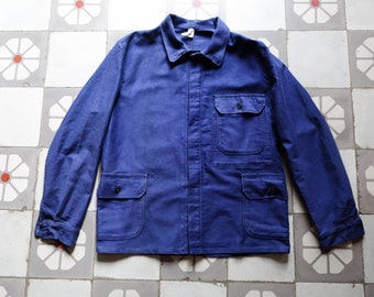 Vintage 60s 70s FORGLOS French Workwear Jacket Size Fits M