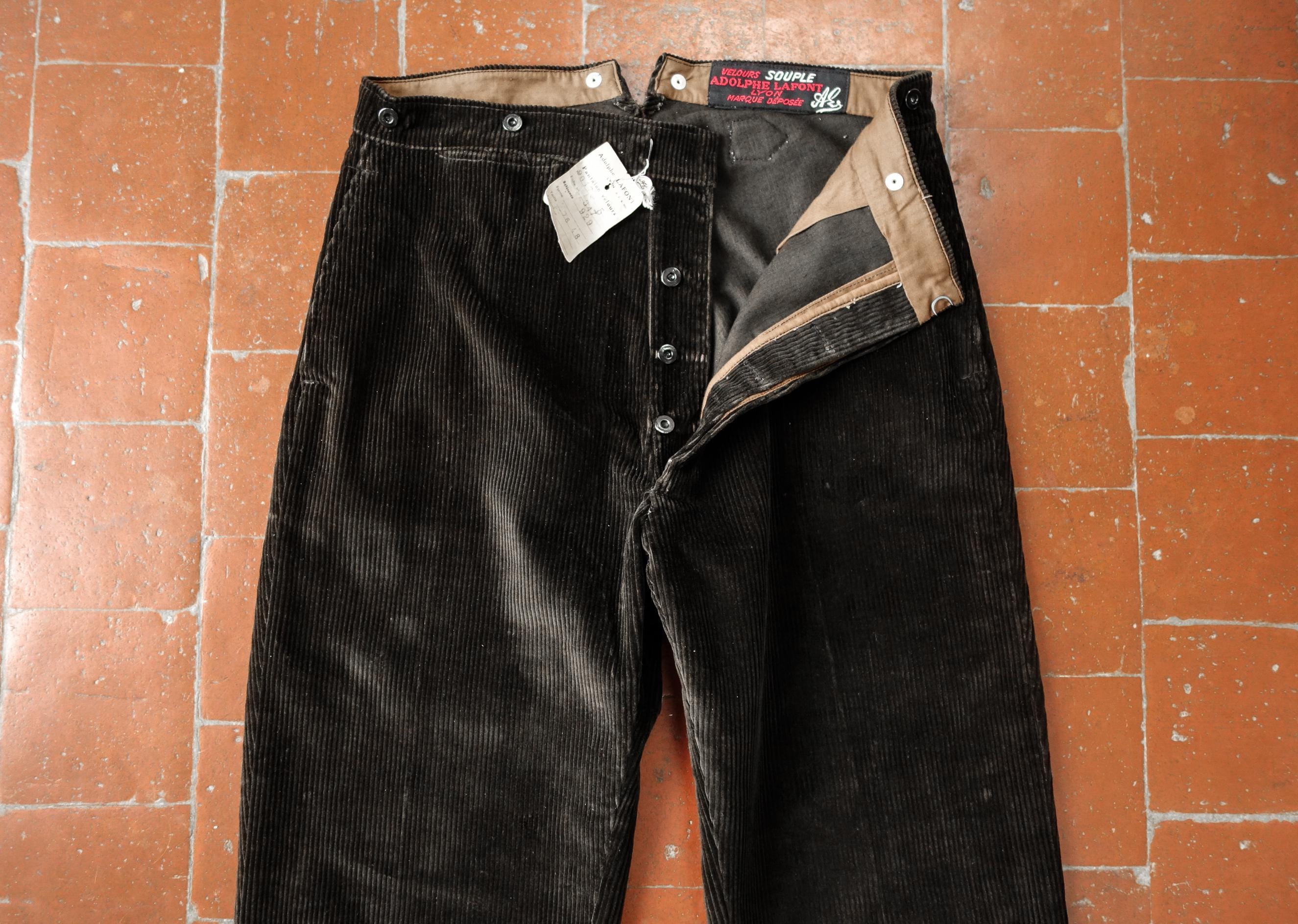【Deadstock】 50s French Cotton Work Pants Deadstock Original 1950s French Workwear Trousers by 'Le Doyen'