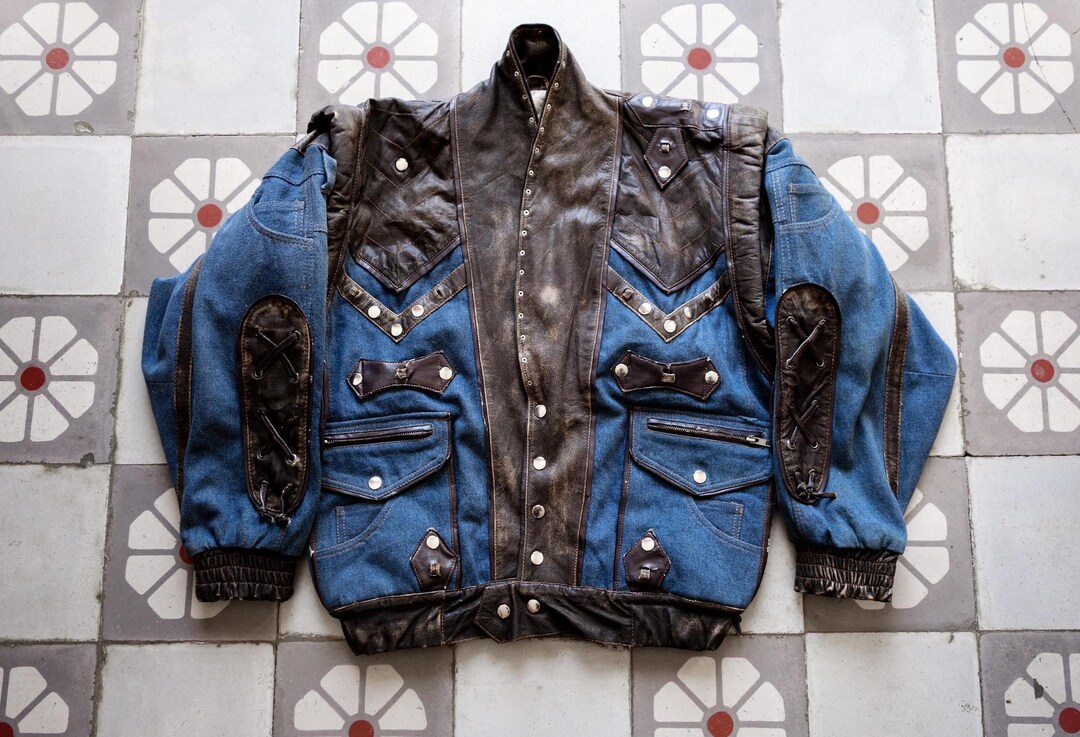 HEAVEN punk playground denim jacket Gジャン Letters Graffiti Print denim jacket G Jean ユニセックス 男女