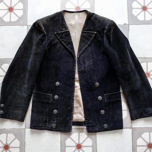 1950s French Work Jacket Corduroy . Workwear Double Breasted Jacket Chore Utility Factory Cord Jacket Victorian