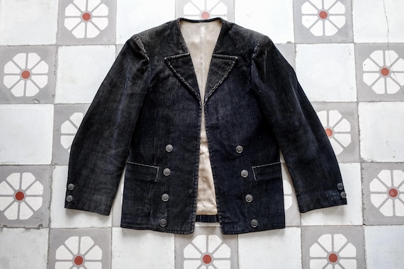 Special French 1950s ／ Corduroy Work JKT 1950s French Work Jacket Corduroy . Workwear Double Breasted