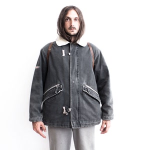 RARE 90s ENERGIE Jacket Clasp Closure Hooks . Blue Bomber Jacket Retro Blouson Biker
