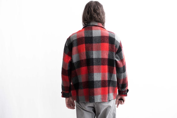 50-60s TALONジッパー バッファローチェックウールジャケット Lくらい 70年代バッファローチェック柄ジャケット TALON ZIPPER