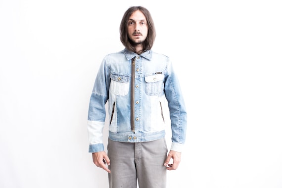 REPLAY Patchwork Denim Jacket. Indigo Blue 90s Re… - image 1