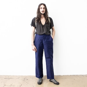 70s MOLESKIN Work Pants Dead stock . French workwear Work Trousers . 31 Inches Waist