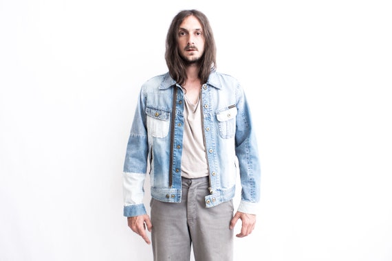 REPLAY Patchwork Denim Jacket. Indigo Blue 90s Re… - image 6