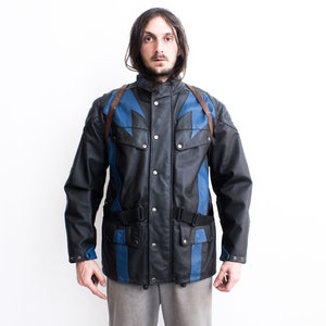 Retro Leather Cafe Racer Jacket - Classic 80s Biker Style - Racing motorcycle Padded Coat