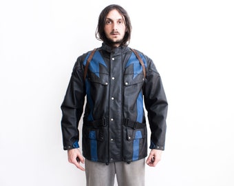 Retro Leather Cafe Racer Jacket - Classic 80s Biker Style - Racing motorcycle Padded Coat