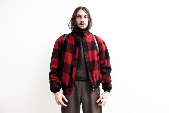 WOOLRICH Buffalo Plaid Bomber . Fleeced 
