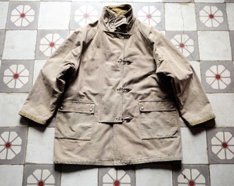 Veste de pompier WEIPPER des années 1970 avec fermeture à fermoir, manteau utilitaire des années 80. Veste cirée à crochet pour pompier, designer vintage