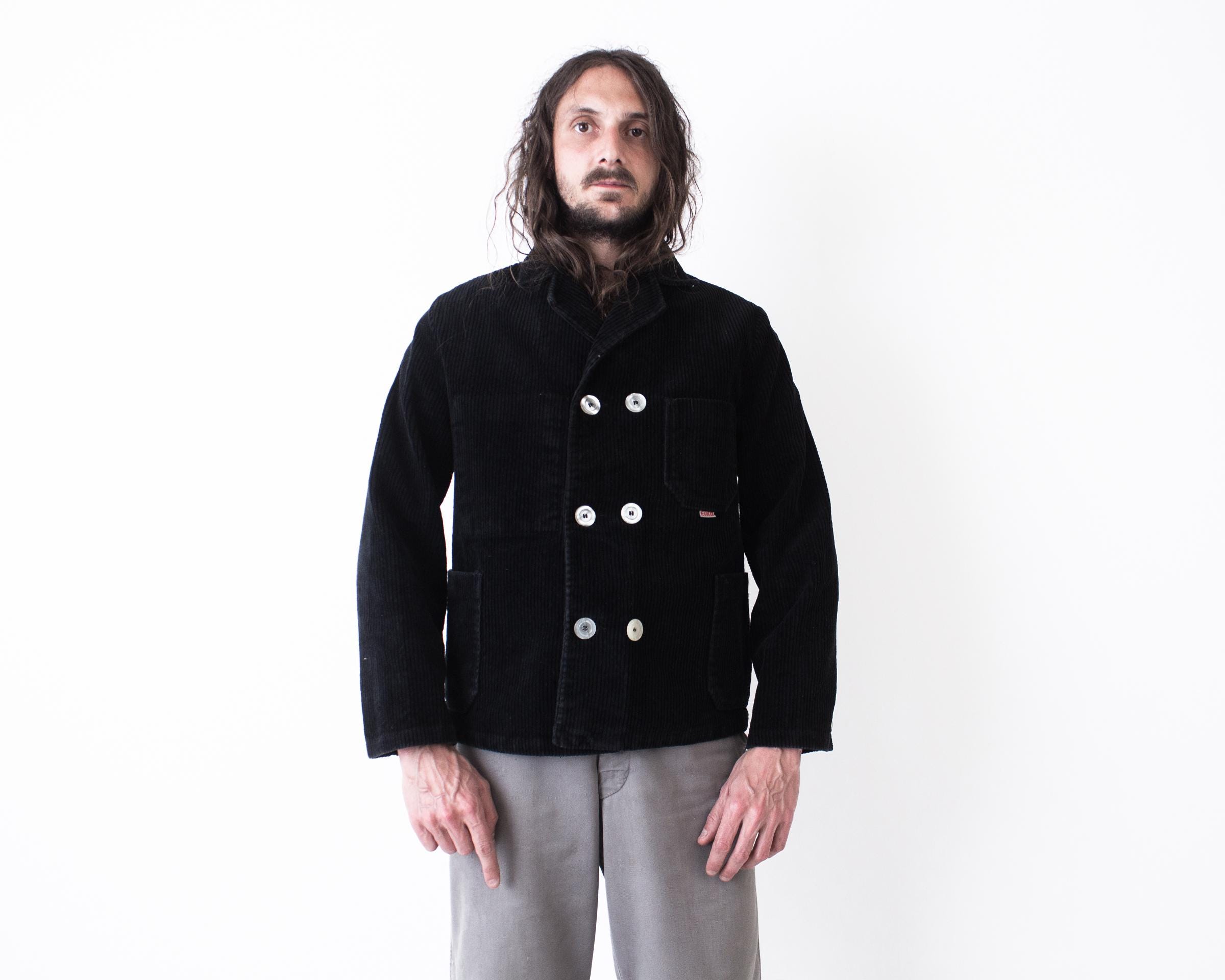 ジャケット・アウター vintage stitch graphic long coat navy Gabicci Vintage Houghton Mod Mac Jacket - Navy Blue - Paisley