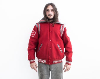Vintage 50s Burgundy Corduroy Park Regal Sportswear Varsity Jacket 