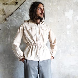 MERLET Sahara Jacket Lightweight Smock 1980s . French Vintage Sailing Hoodie Overshirt.