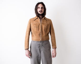 Cyclist Vintage Leather Jacket Coat 1940s German 40s Ruhr Zipper