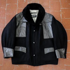 RARE 1980s CHEVIGNON  Barnstormer Wool Jacket .  Canadienne French Vintage Jacket