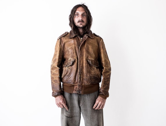ジャケット・アウター 80s 90s Schott TYPE A-2 FLIGHT LEATHER J SCHOTT A-2 Flight Jacket 1980s . Leather Bomber Aviator Air Force