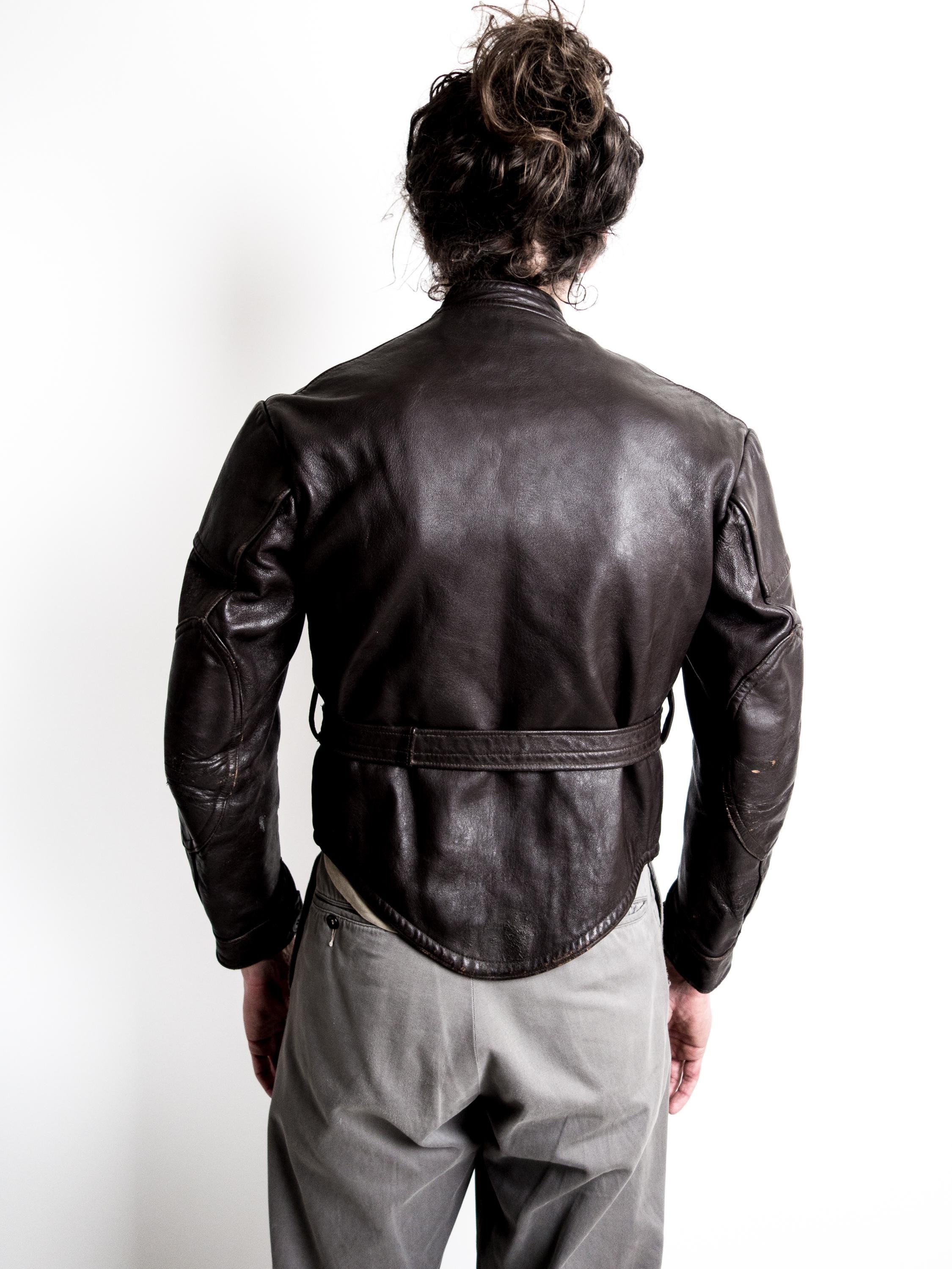 1940s French Motorcycle Jacket Asymmetric . Antique Motorcycle