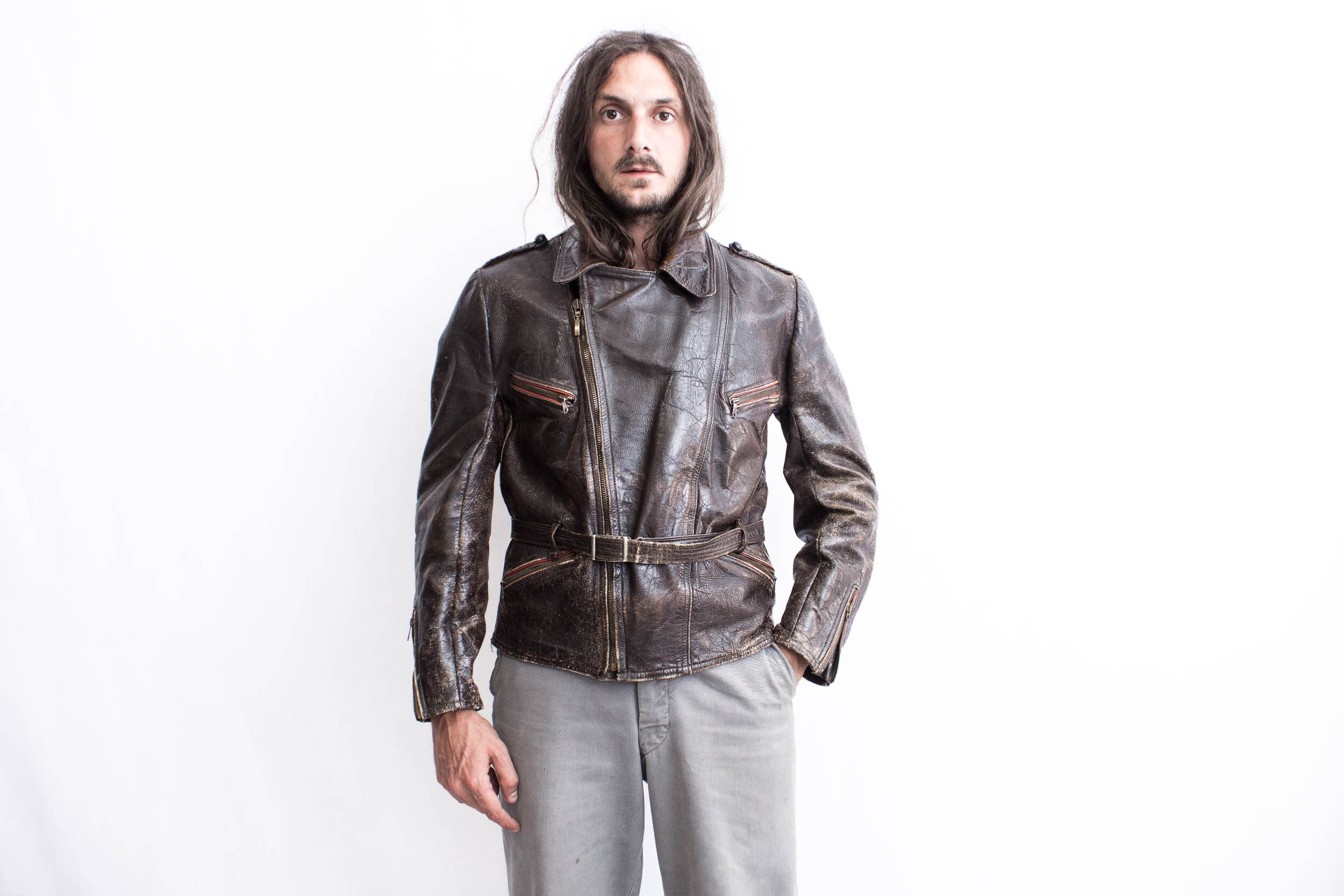 German Air Force] Vintage Leather Flight Jacket [1970s