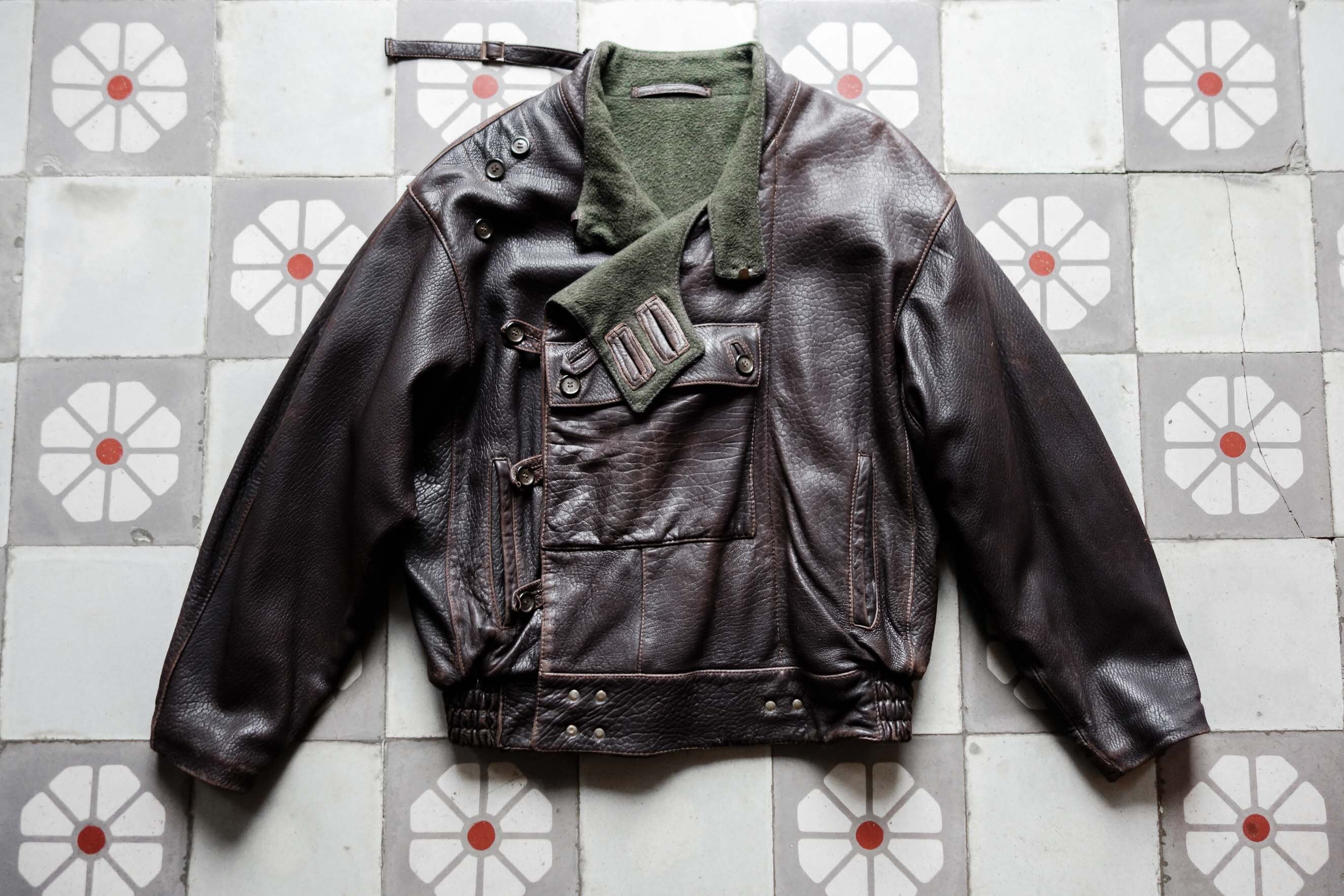 DISPATCH RIDER Swedish Motorcycle Jacket 1980s . Cashmere Lining