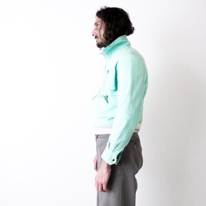 80s Turquoise Workwear Cropped blouson . Utility Jacket Lightweight image 14