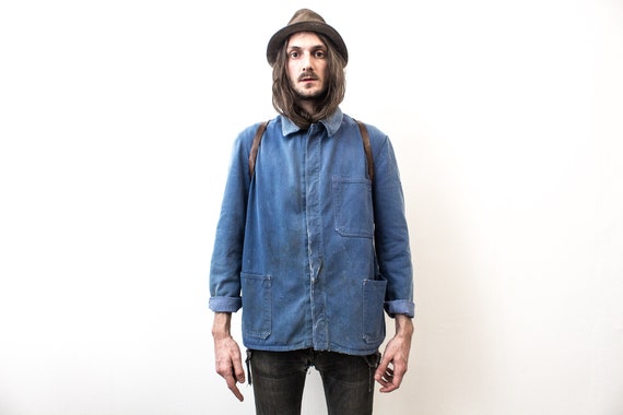60s French Chore Jacket Retro Workers Jacket Workw