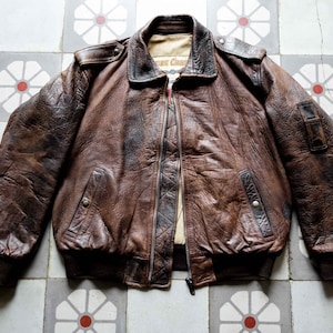 Vintage Mens Leather Chevignon Jacket - Etsy Vintage Mens Leather Chevignon Jacket - Etsy