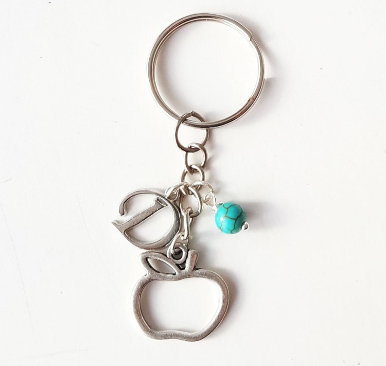 Apple Keychain Apple Keyring Personalized Keychain Apple Etsy