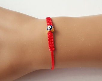 Baby evil eye bracelet, red bracelet protection for babies, gold evil eye, adjustable baby bracelet, turkish evil eye, kabbalah bracelet