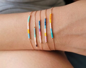Rose Gold Beaded Bracelet: Delicate Boho Jewelry