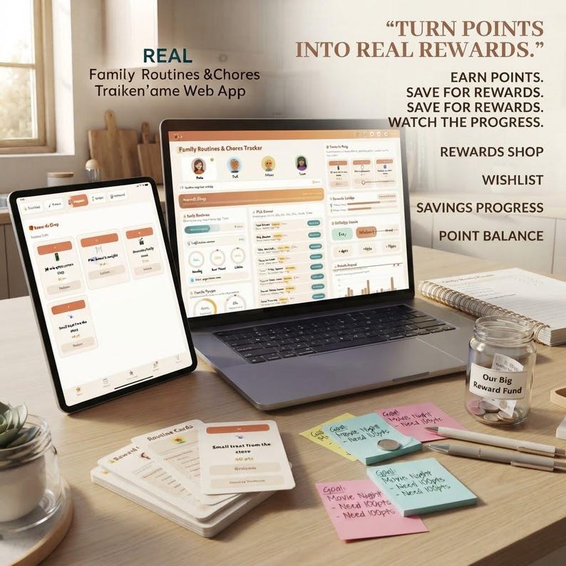 Interactive Family Chore Tracker App & Printable Workbook (digital ...